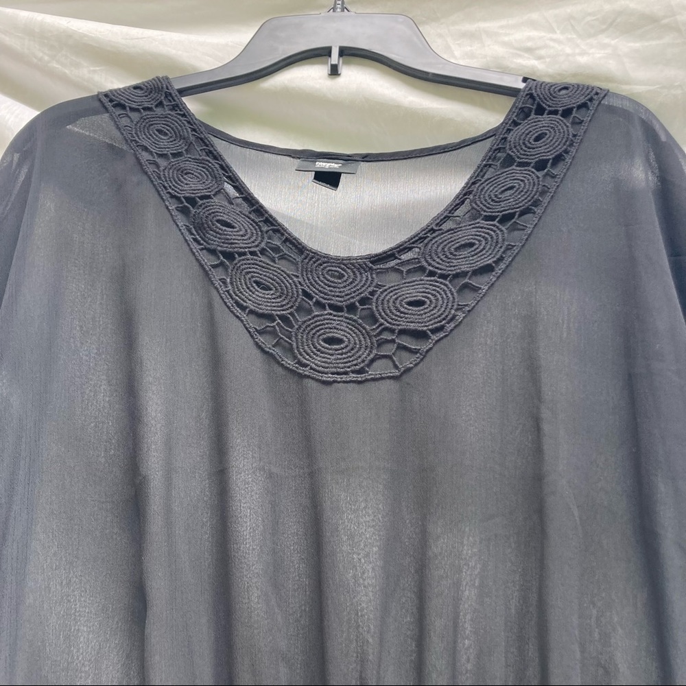 Wassio Sheer Black Cover Up, Size Large - Picture 2 of 6